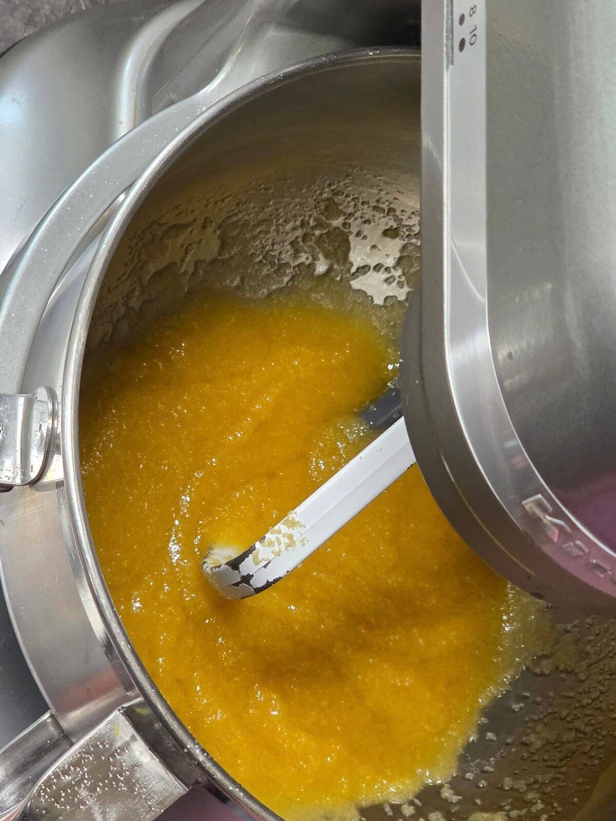 Butter, oil, and sugars mixed together in a stand mixer until combined.