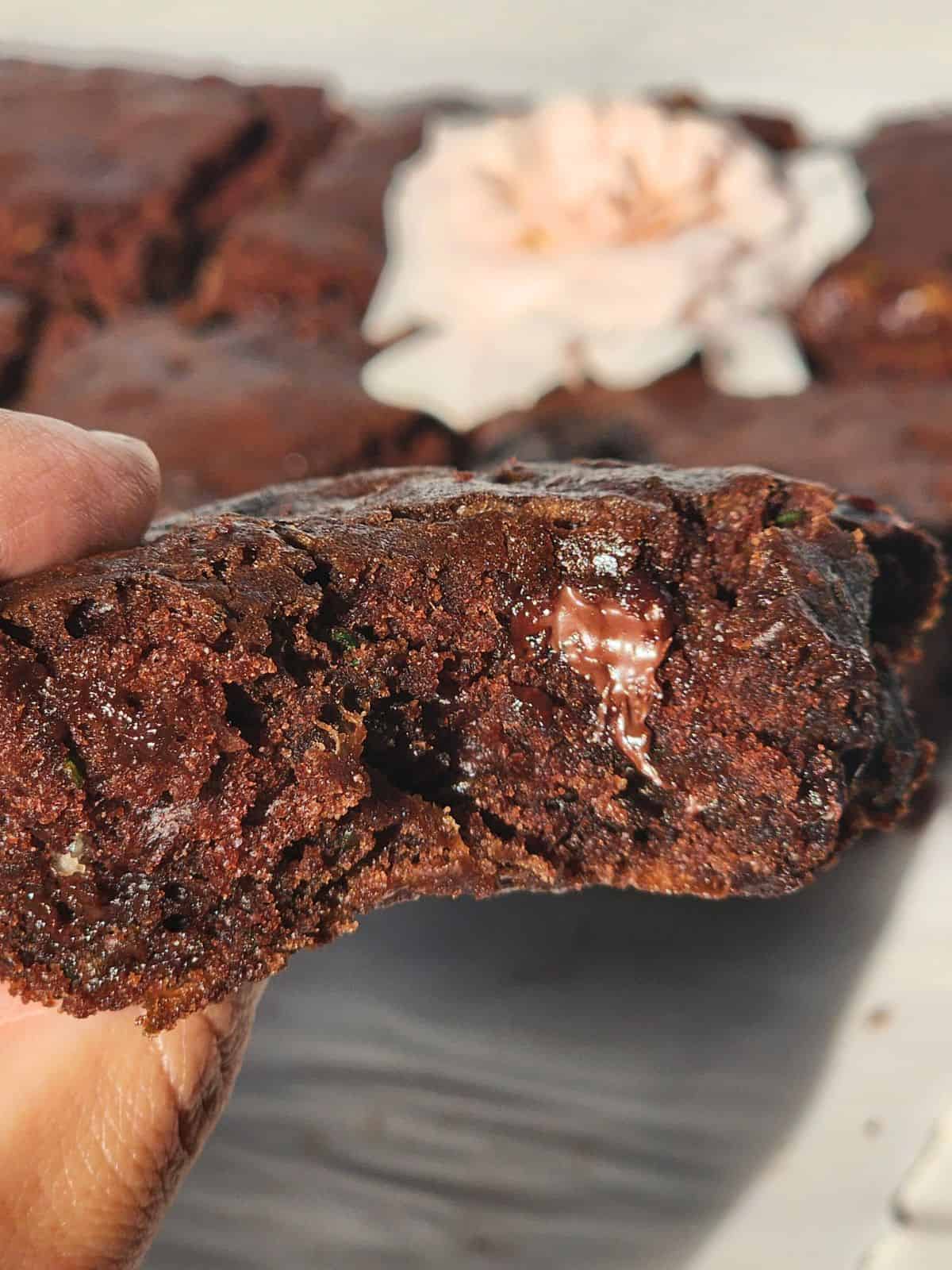 Sourdough Chocolate Chip Zucchini Brownie.