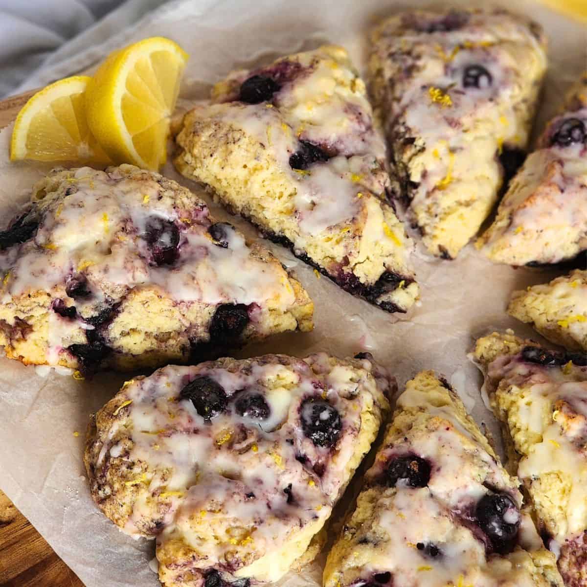Sourdough Lemon Blueberry Scones