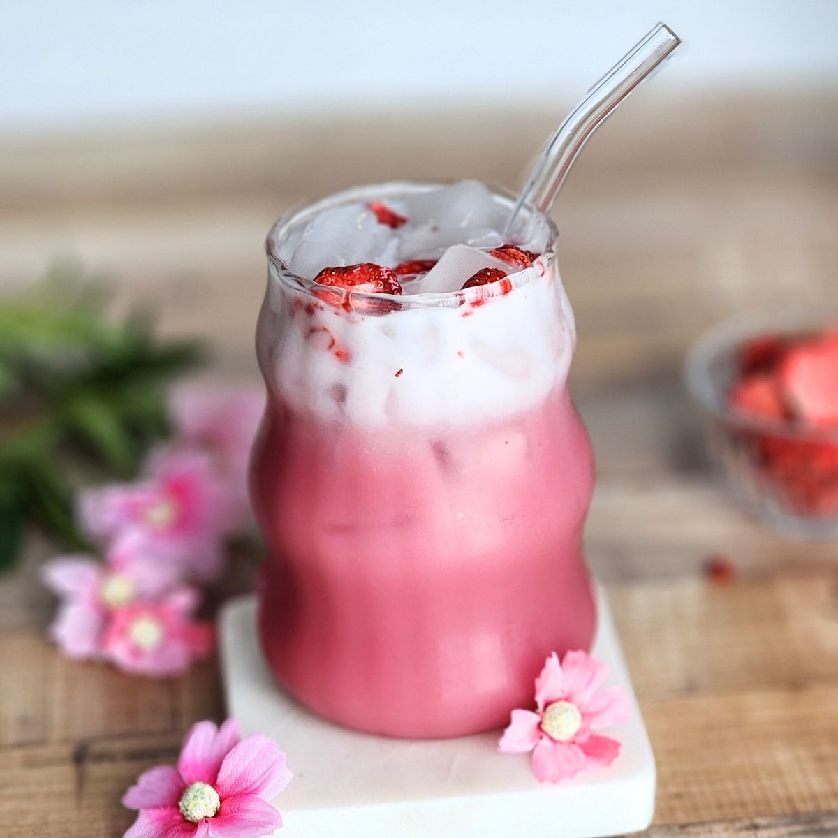 Coconut Strawberry Refresher (Starbucks Copycat Pink Drink)