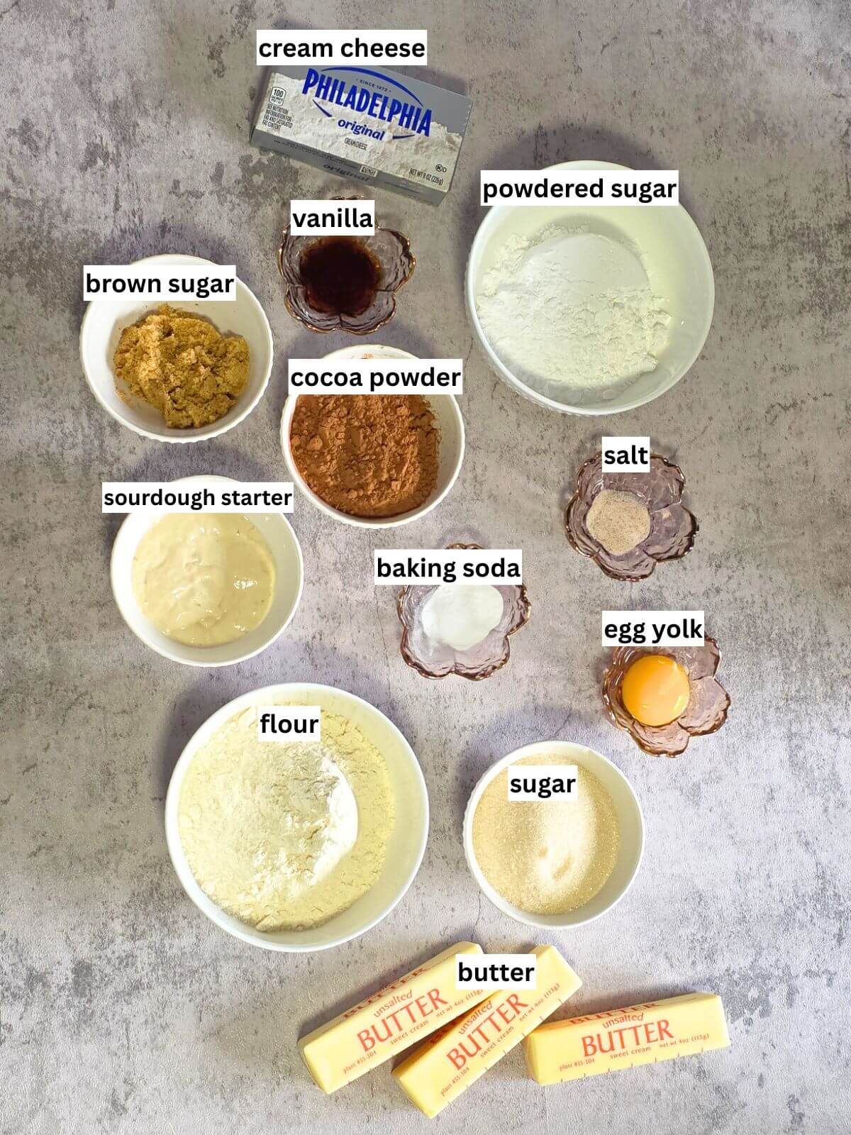 Sourdough Oreo cookie ingredients.