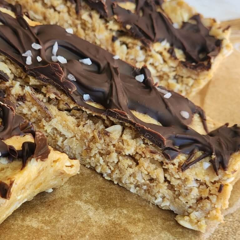 No Bake Chocolate Coconut Protein Bars