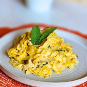 Homemade Pumpkin Pasta with Sage Butter Sauce