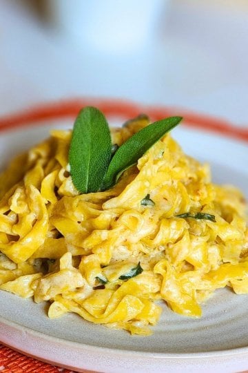 Homemade Pumpkin Pasta with Sage Butter Sauce