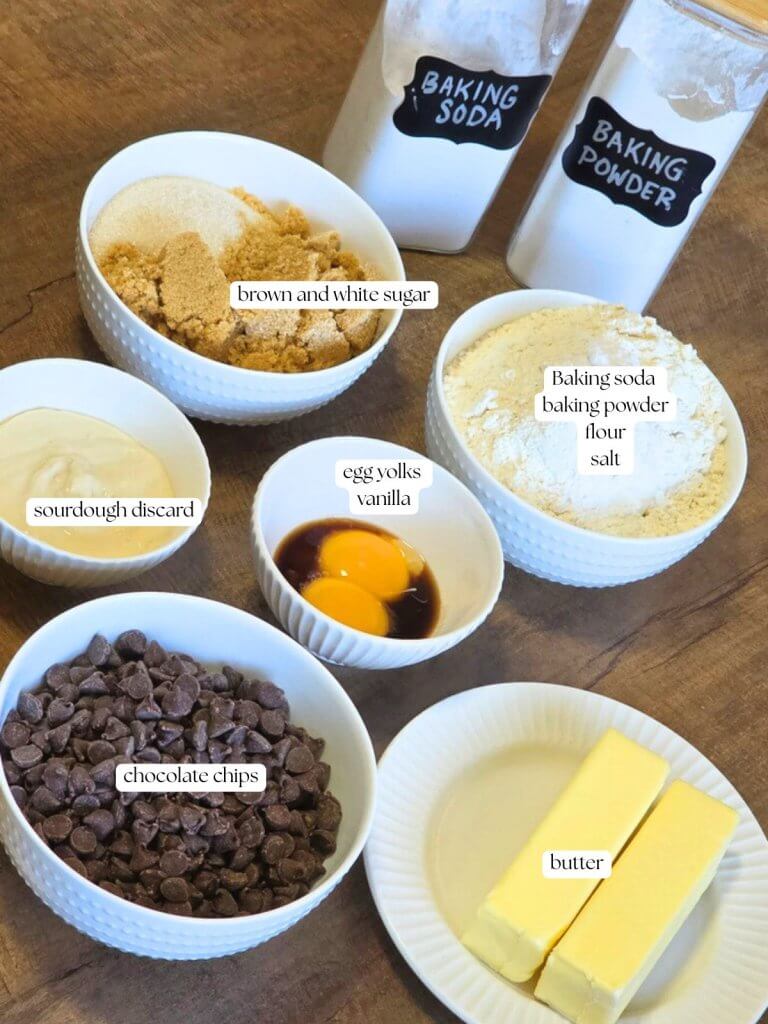 sourdough chocolate chip cookie ingredients