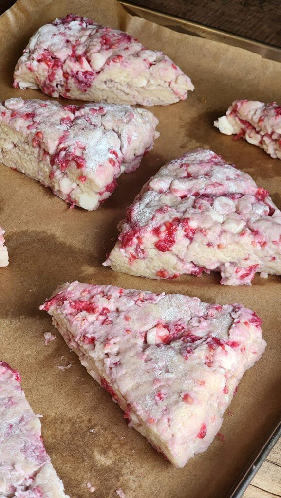 sourdough white chocolate raspberry scones